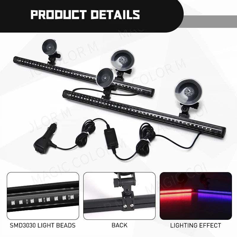 96 LED Car Strobe Light Emergency Flash Warning Lamp 2-in-1 3030 SMD Windshield Bar Auto T | AUTOKITSHOP