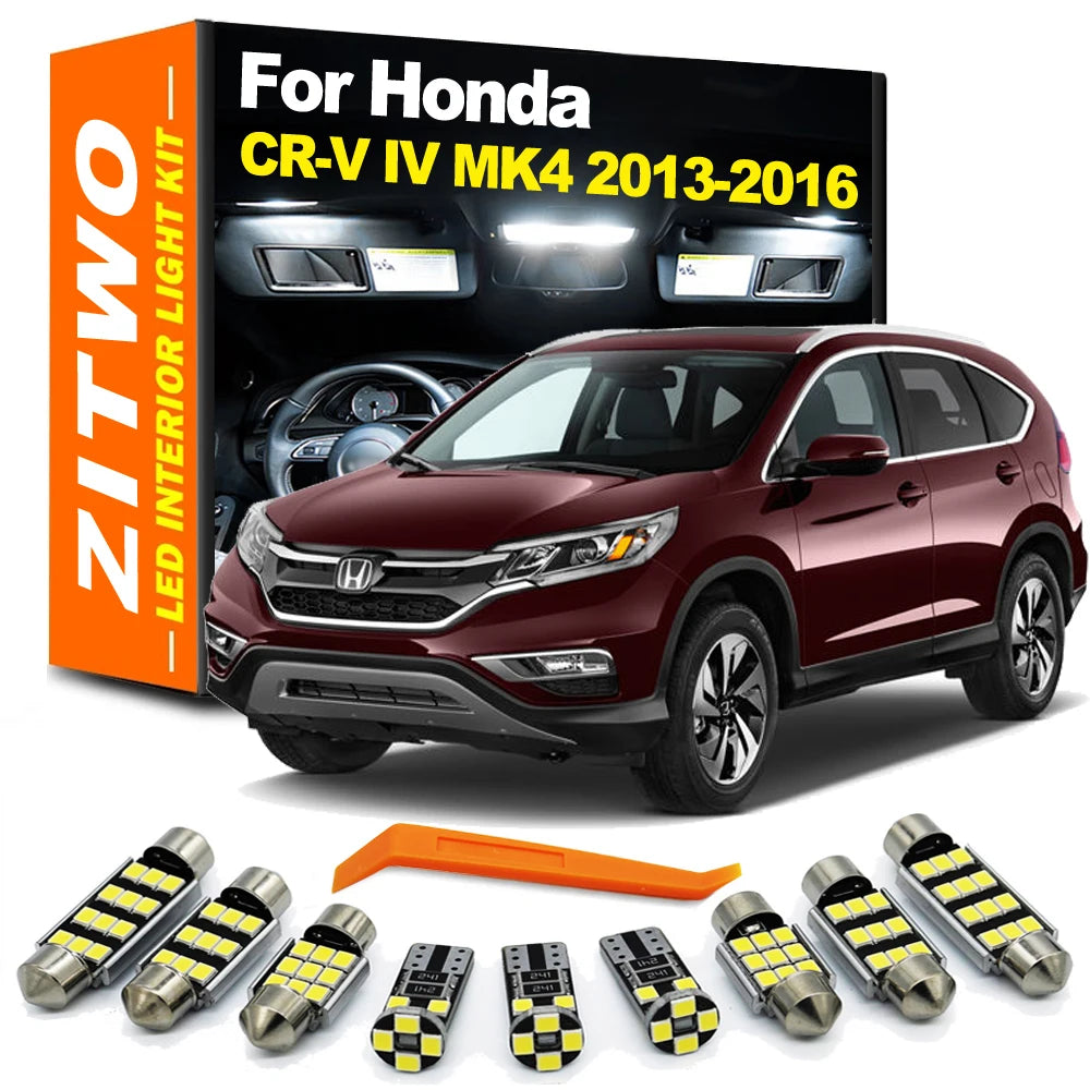 ZITWO 14Pcs LED Interior Light License Plate Lamp Kit For Honda CRV CR-V IV MK4 4 2013 2014 2015 2016 Map Dome Reading Led Bulb