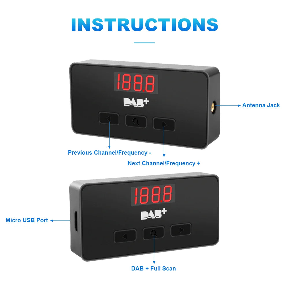 DAB+ Antenna With USB Adapter European Android Car Radio GPS Stereo Receiver Player For Un
