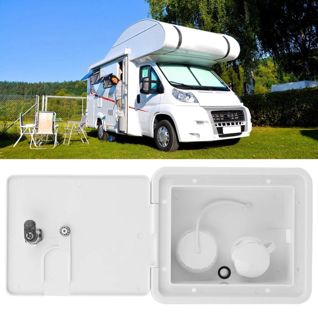 RV Water Hatch Inlet Lock with 1/2in Vent 1‑1/4in Tower Type Connector for Trailer Trailer Water - Automotive LED Light
