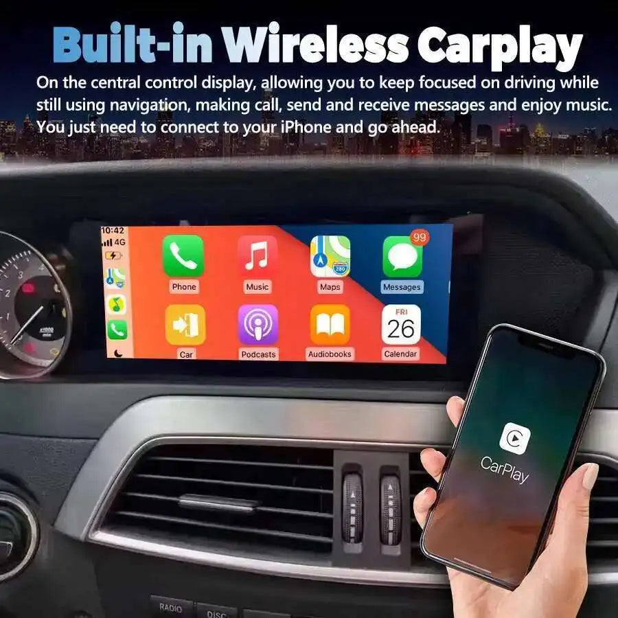 8.8" Qualcomm For Mercedes Benz C-Class W204 NTG 4.5 Android 13 Screen CarPlay Multimedia  | AUTOKITSHOP