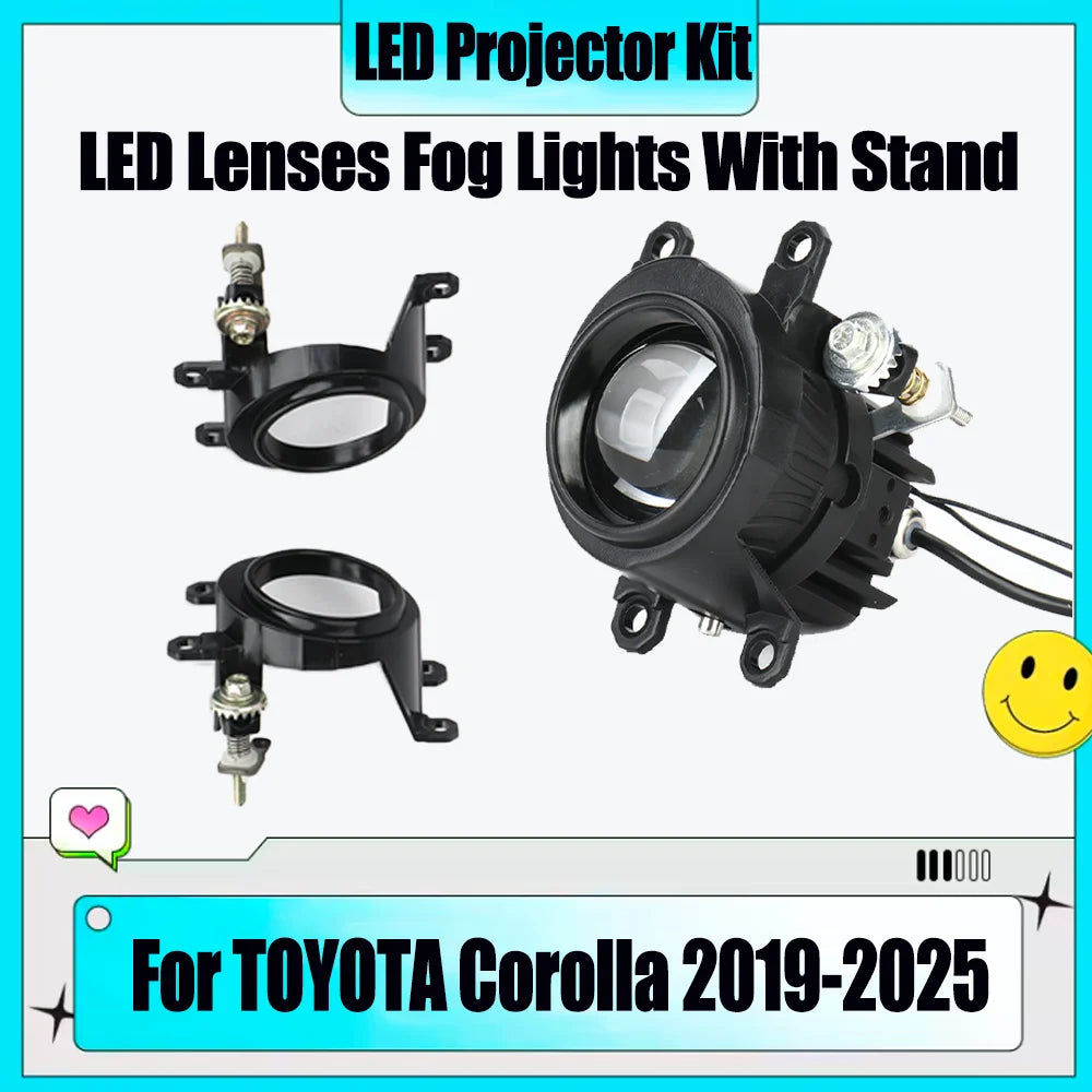 LED Lenses Fog Lights With Stand For TOYOTA Corolla 2019-2025 2-inch LED Driving Fog Lamps