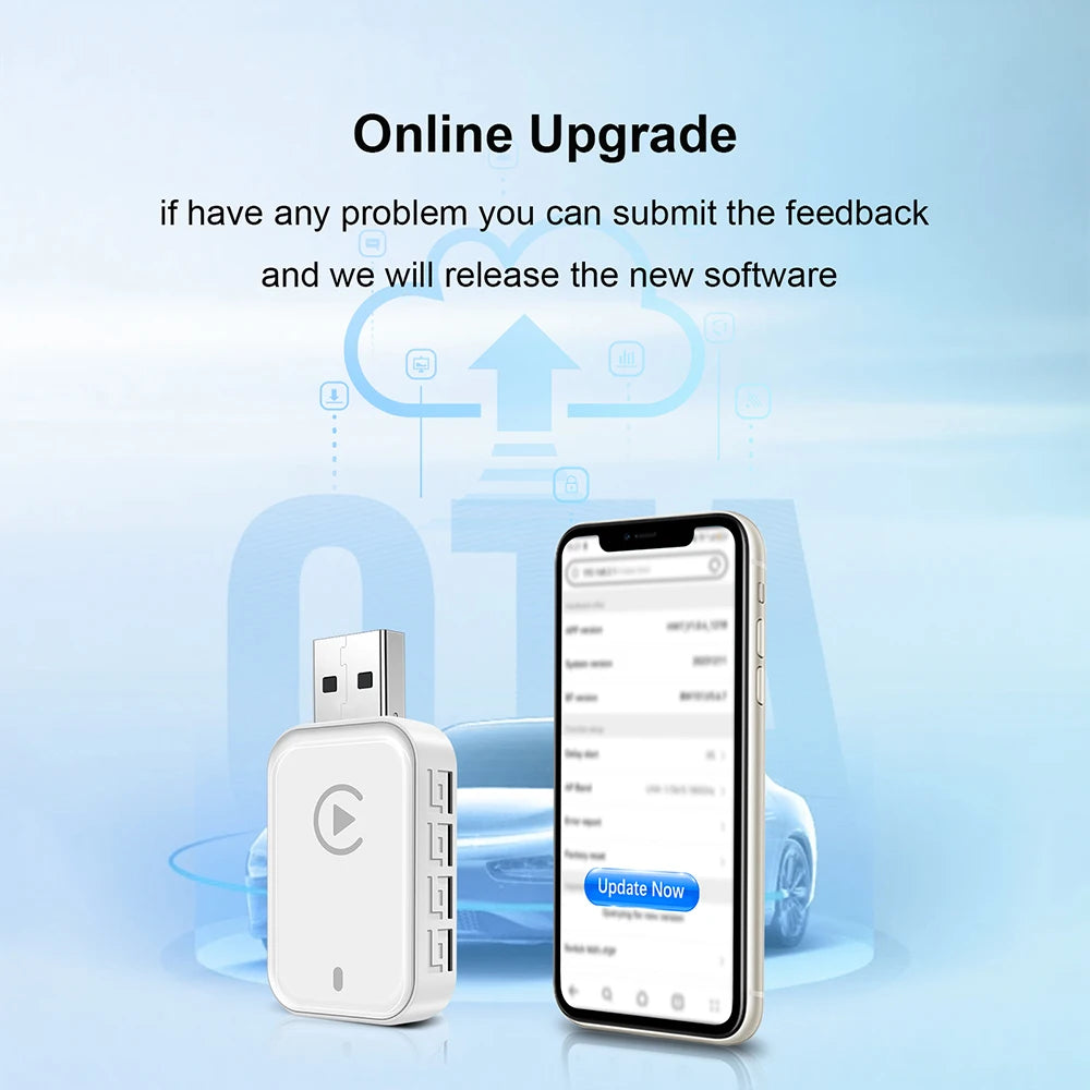 Wireless 2 in1 Carplay Adapter for iPhone Android Auto Wired to Wireless AI Box USB Connec | AUTOKITSHOP