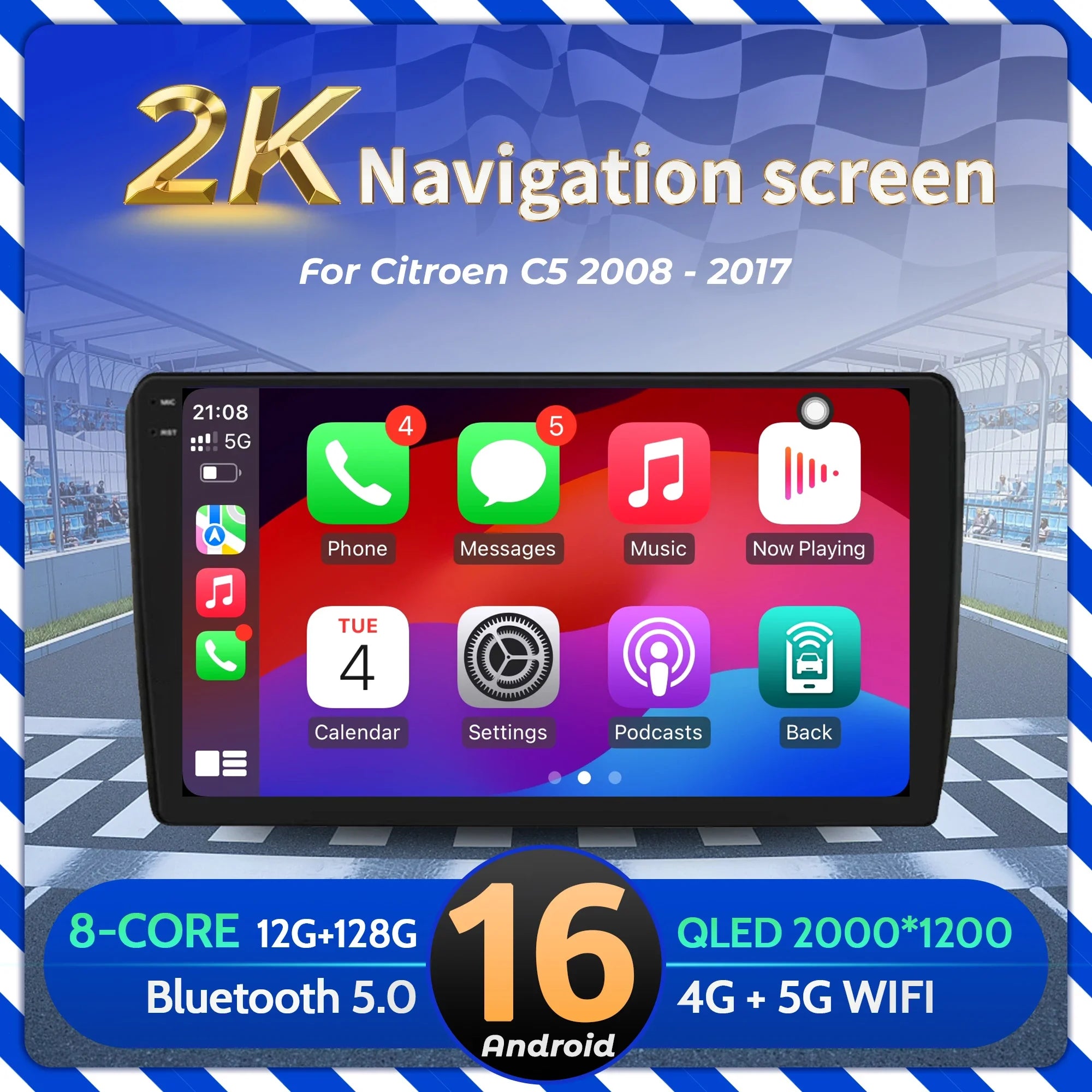 9 inch Car Radio Android 16 For Audi A3 2 8P 2003-2013 BT Carplay Multimedia Navigation 2K
