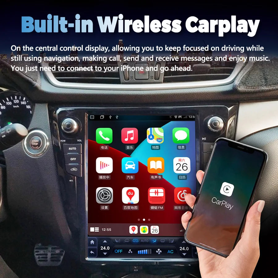 12.1" Android 14 For Nissan X-Trail Xtrail X Trail T32 Qashqai J11 2013 - 2017 Radio 2013-