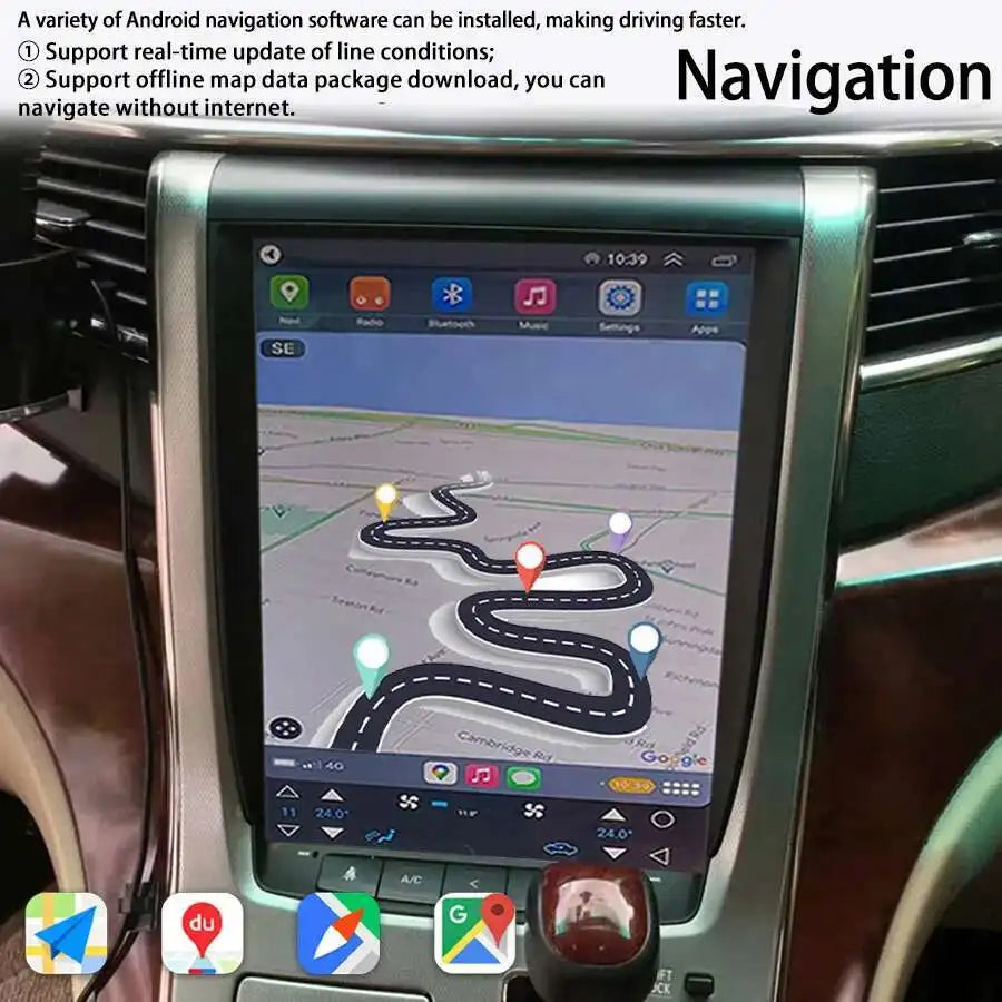 128GB Rom esla IPS Screen Car Radio Multimedia Video Player For Toyota ALPHARD VELLFIRE Na