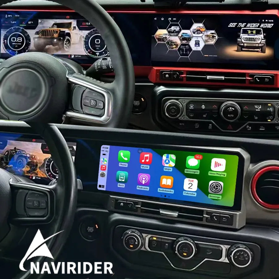 24.6inch Dual ScreenAndroid Car Radio For JEEP Wrangler JL 2018-2022 Gladiator Multimedia  | AUTOKITSHOP