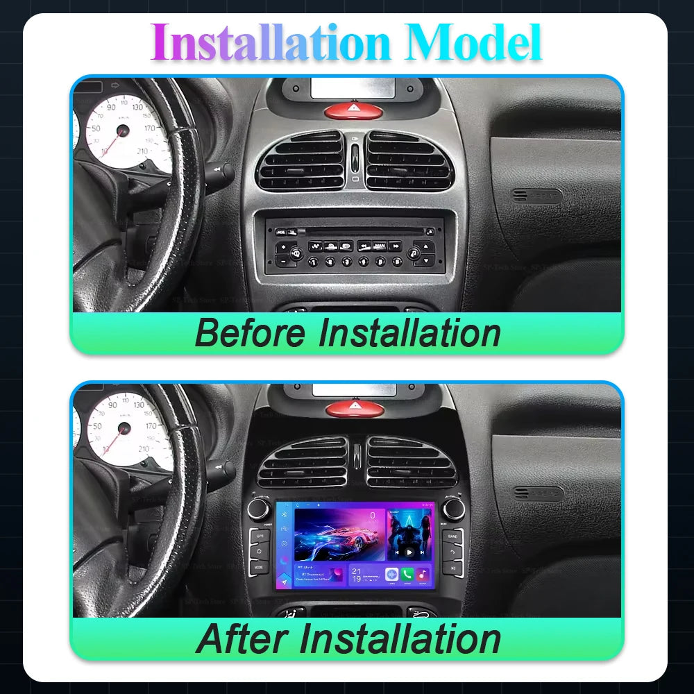 Android 16 For Peugeot 206 1998-2016 For Citroen C2 2004-2008 Car Radio Multimedia Video P | AUTOKITSHOP