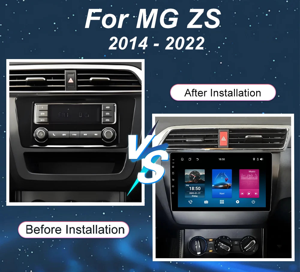 Android 16 Carplay Auto Car Radio For MG ZS 2014 - 2022 Multimedia Video Player BT WIFI 4G