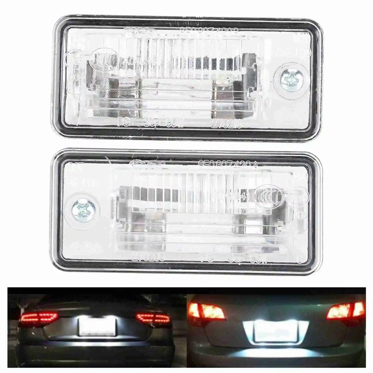 License Plate Light Pair of License Plate Light 8E0807430A 8E0807430B Fit for Au for Audi RS4 A5 A3 - Canbus LED Car Lig
