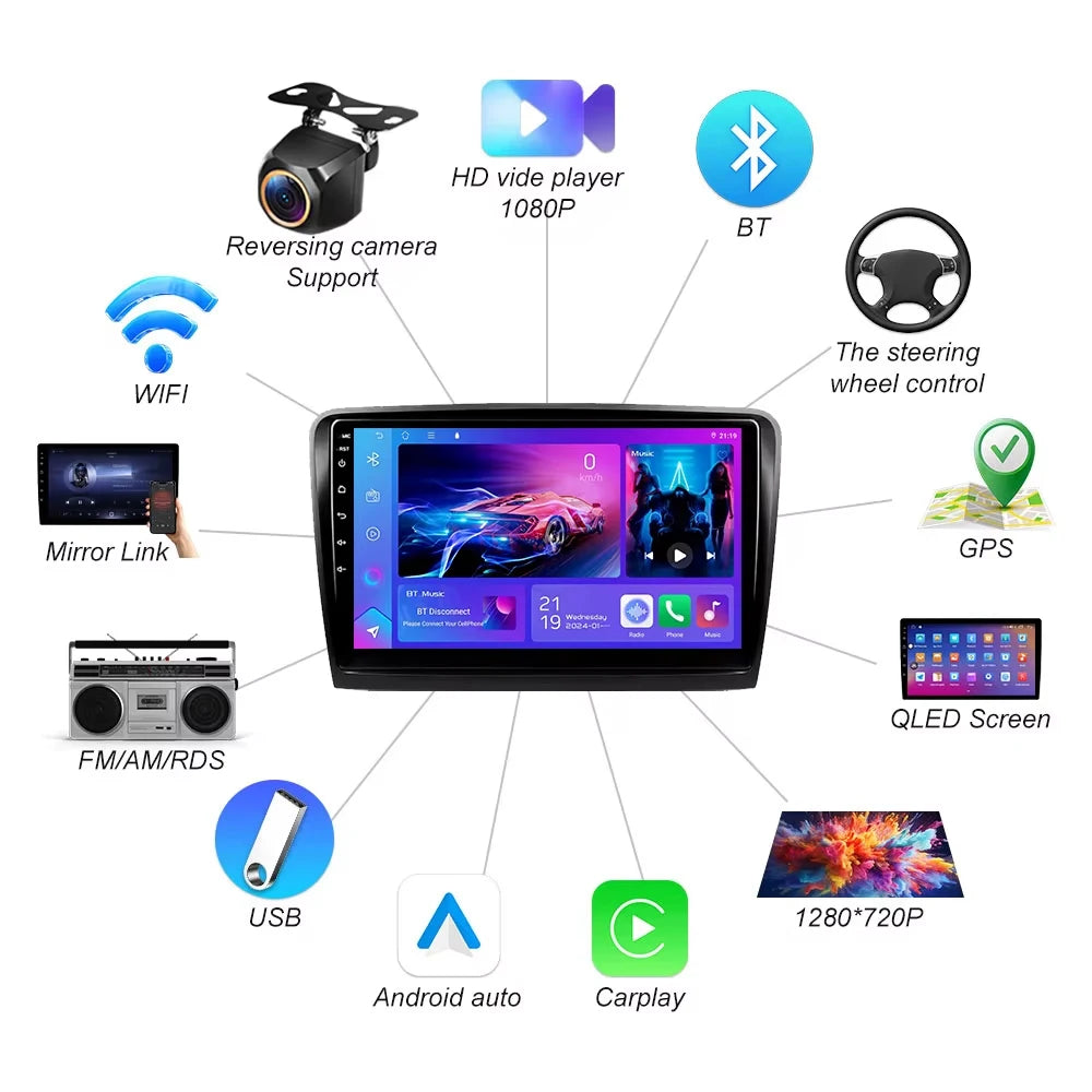 Car Radio For Skoda Superb 2 B6 2008 2009 2010 2011 - 2015 Carplay And Wireless Android Au | AUTOKITSHOP