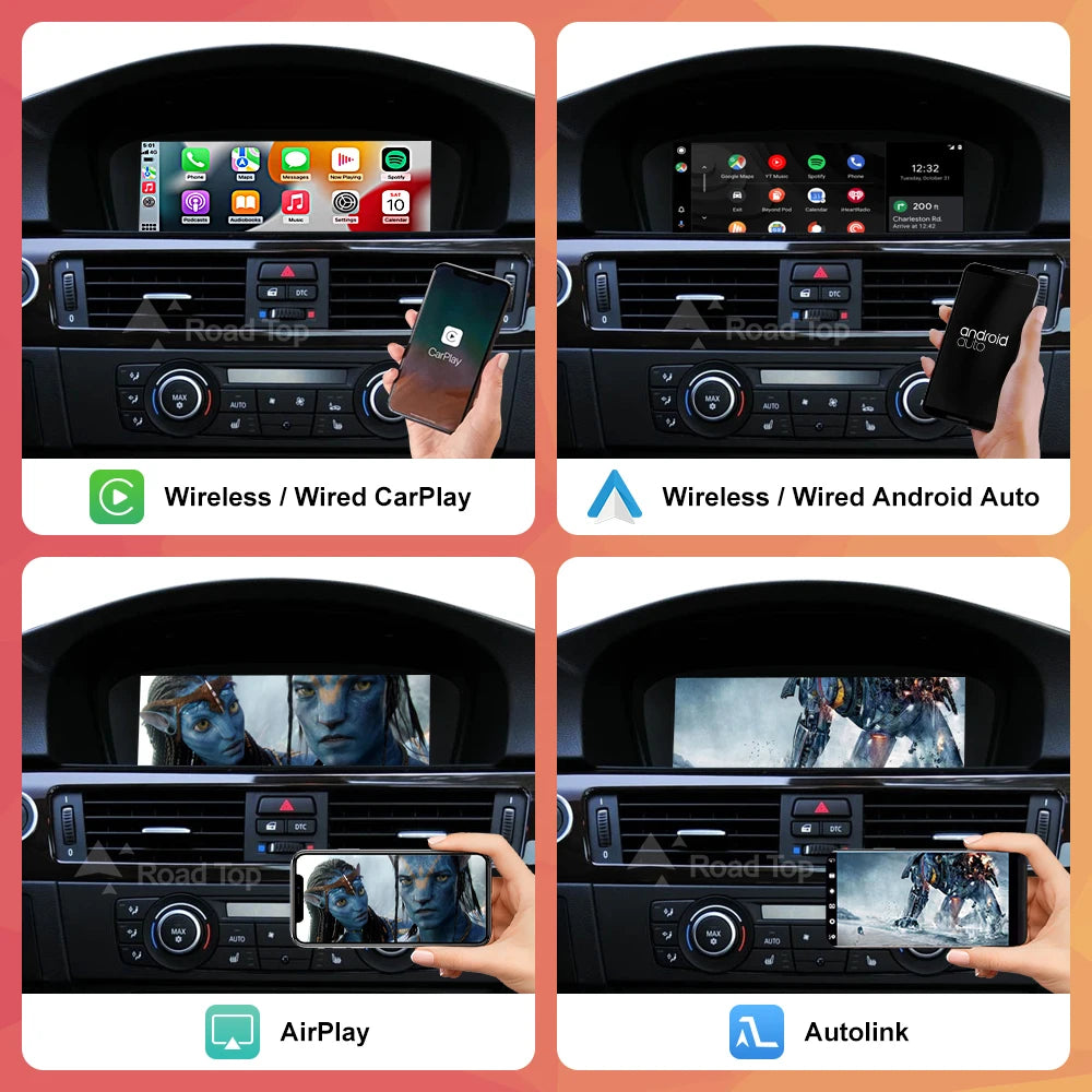Wireless Carplay Screen For BMW 3 Series E90 E91 E92 E93 5 Series E60 E61 CCC CIC Car Mult | AUTOKITSHOP