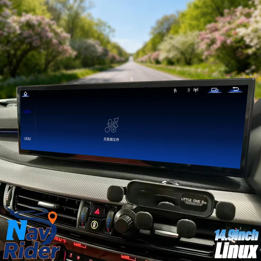 Linux 14.9inch Screen For BMW X5 X6 F15 F16 NBT EVO 2014-2018 Android Auto Car Stereo Wire