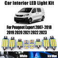 13-Piece LED Interior Light Kit for Peugeot 2007-2018 - Canbus Error-Free Interior Bulbs