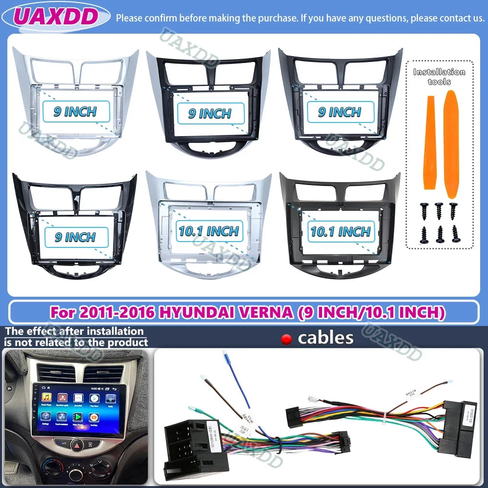2 Din 9 10.1 Inch Car Radio DVD GPS Mp5 Plastic Fascia Panel Frame for Hyundai Verna I25 S