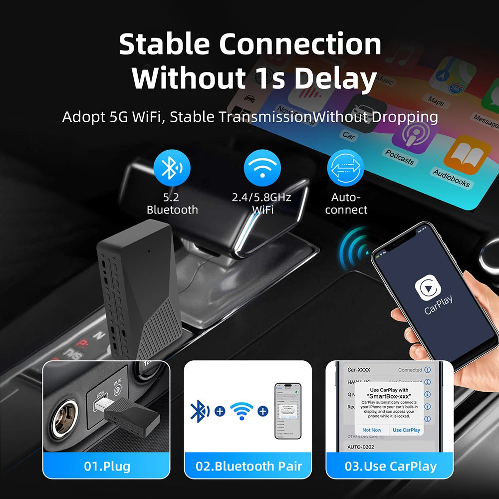 Mini 2in1 Wireless CarPlay&Android Auto Wireless Adapter Smart Mini Box Dongle Bluetooth W | AUTOKITSHOP