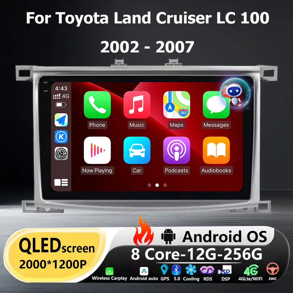 For Toyota Land Cruiser LC 100 2002 - 2007 For Lexus LX470 J100 2 II 2002 - 2007 Android 1
