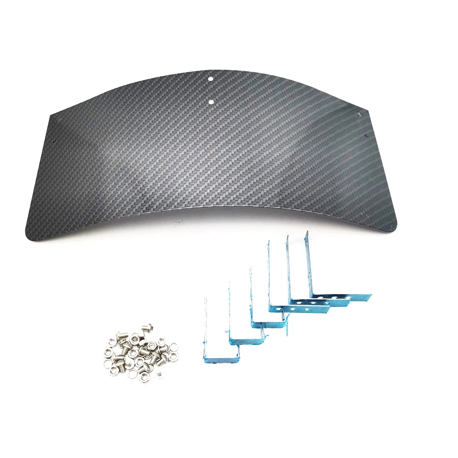 Car 2.5"-5.5" Cold Air Intake Filter Cover Heat Shield Carbon Fiber Look Metal