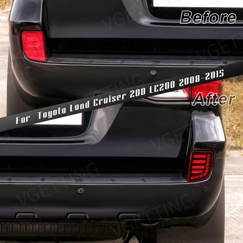 For Toyota Land Cruiser LC200 2008 - 2015 LED Rear Bumper Reflector Warning Brake Light Tu | AUTOKITSHOP
