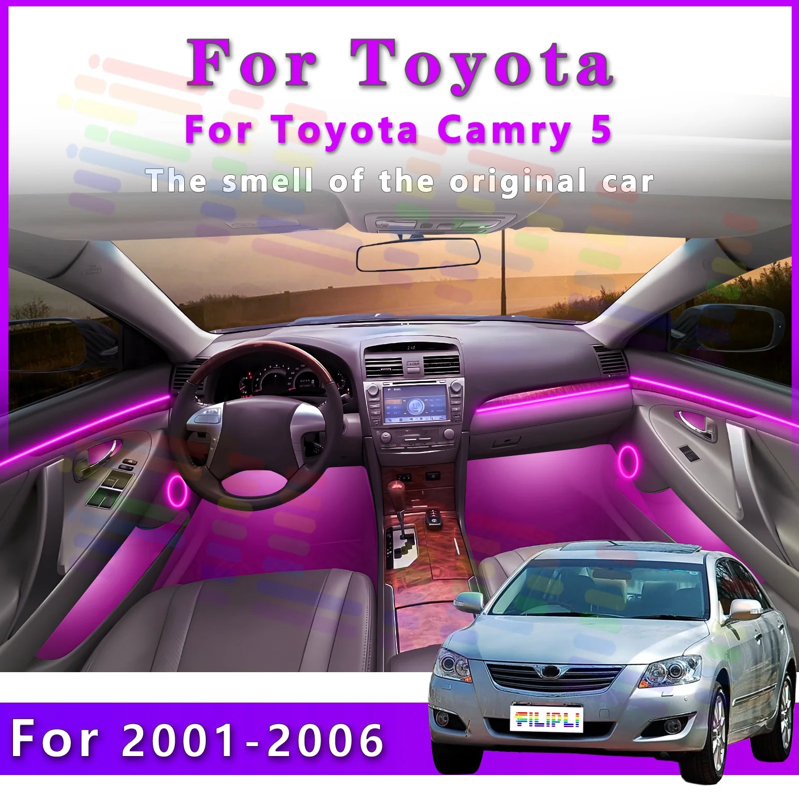 RGB - Ambient Light - for Toyota Camry 2001-2006 - Car Interior Lighting | AUTOKITSHOP