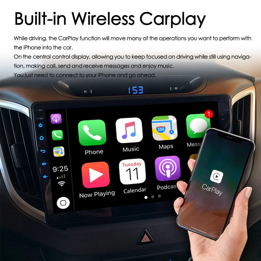 Android Screen For Hyundai Creta IX25 2015-2019 AI Voice Car Radio Head Unit Navigation St