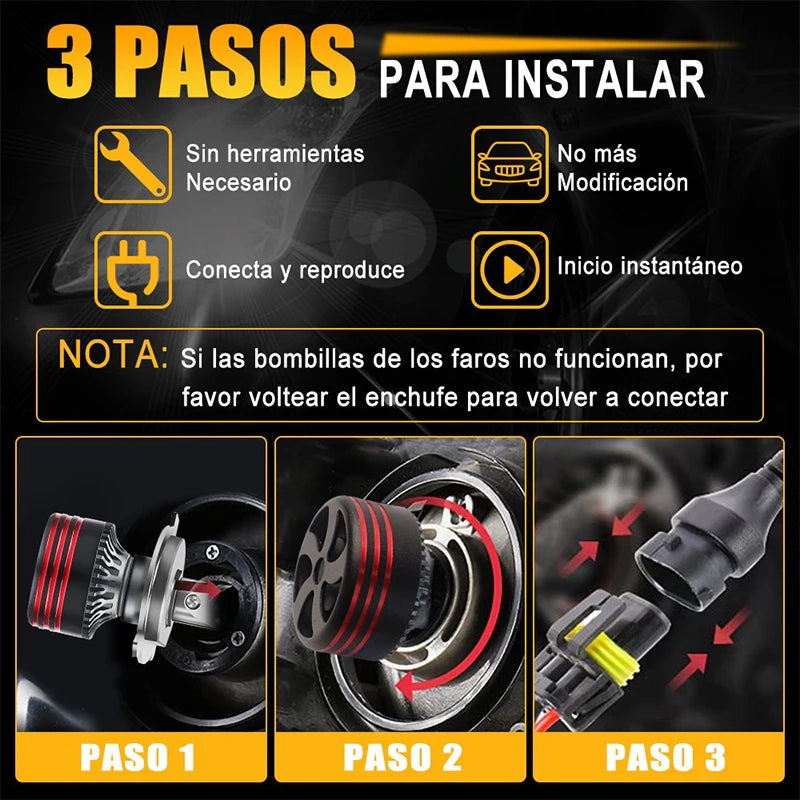 M8PRO H7 Led H4 H3 H1 5200W 5500000LM H8 H11 9005 HB3 9006 HB4 9012 HIR2 H9 Canbus 9054 CS