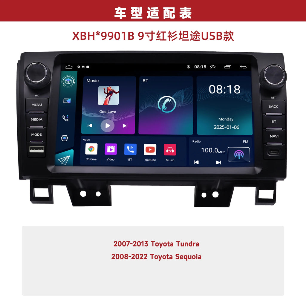 12.3" Wireless CarPlay Android Auto Android 14 Touch Screen GPS Navigation Multimedia Radio for Toyota Tundra/Sequoia 20