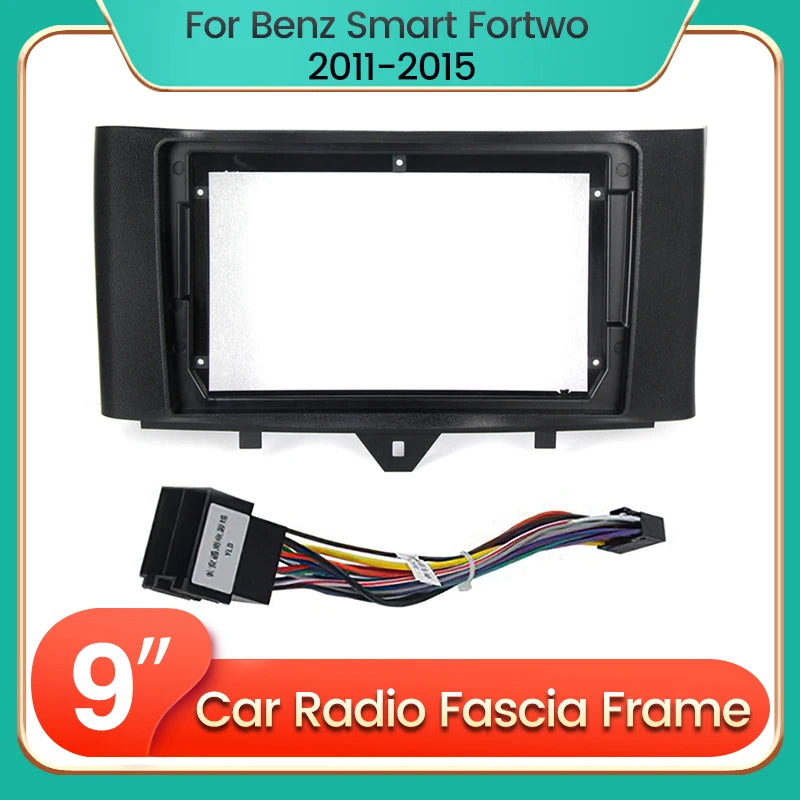 9'' Fascia for BENZ Smart Fortwo 2011 2012 2013 2014 2015 2 Din Car Radio Frame Dash Fitti | AUTOKITSHOP