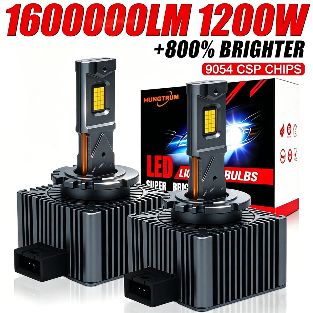 D3S D1S LED Headlights Canbus 1:1 HID D2S D4S D8S D1R D2R D3R D4R Auto Lamp 1600000LM 1200
