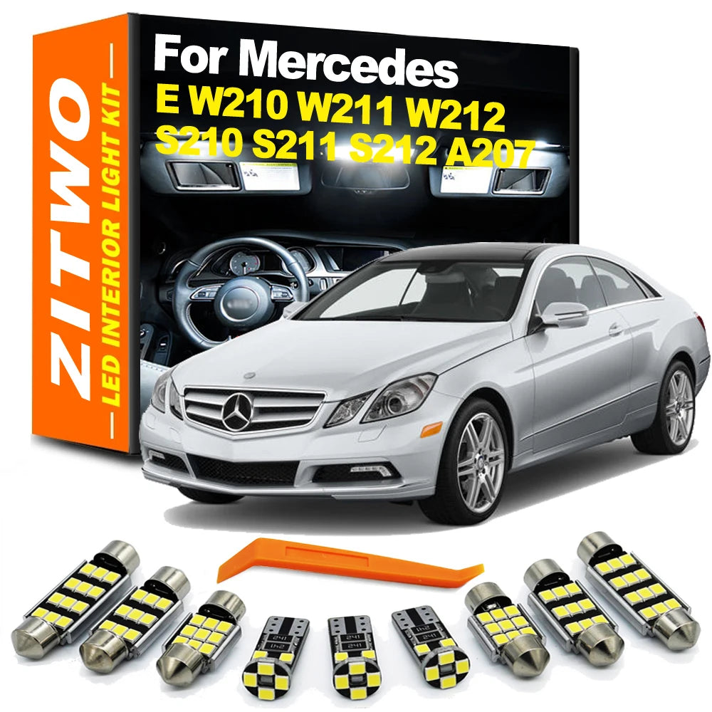 Full Car Bulb Interior LED Light Kit For Mercedes Benz C E S Class W202 W203 W204 S203 S204 W210 W211 W212  S211 S212 W220 W221