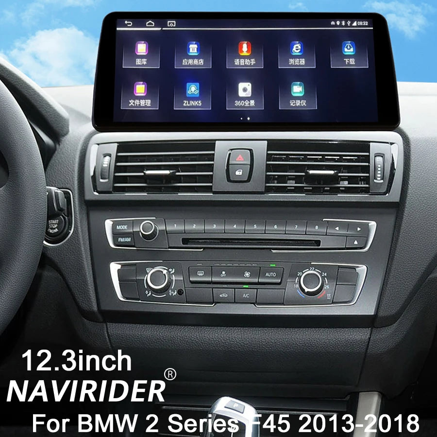GPS BT CarPlay Screen For BMW 2 Series F45 2013-2018 DSP Navirider 10.25inch Android 14 Ca
