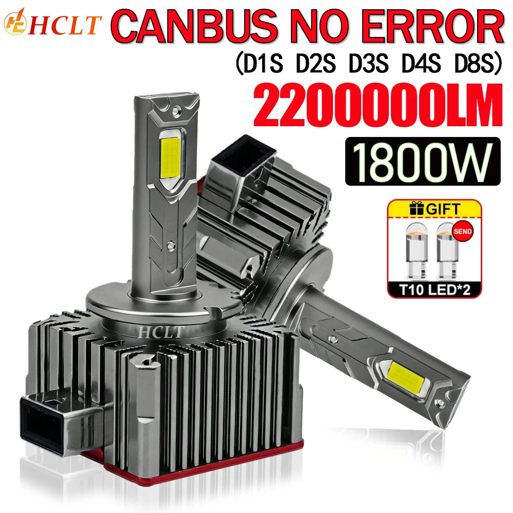 D1S D2S D3S LED Canbus No Error Headlight Bulbs 2200000 Super Bright 1:1 Xenon D4S D1R D3R