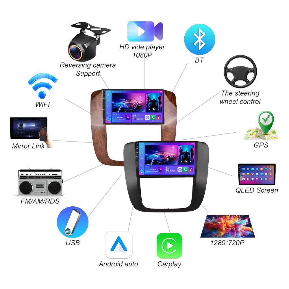 Android 16 For Gmc Yukon 3 Gmt 900 For Chevrolet Tahoe 3 2006-2014 Car Radio Multimedia Vi | AUTOKITSHOP