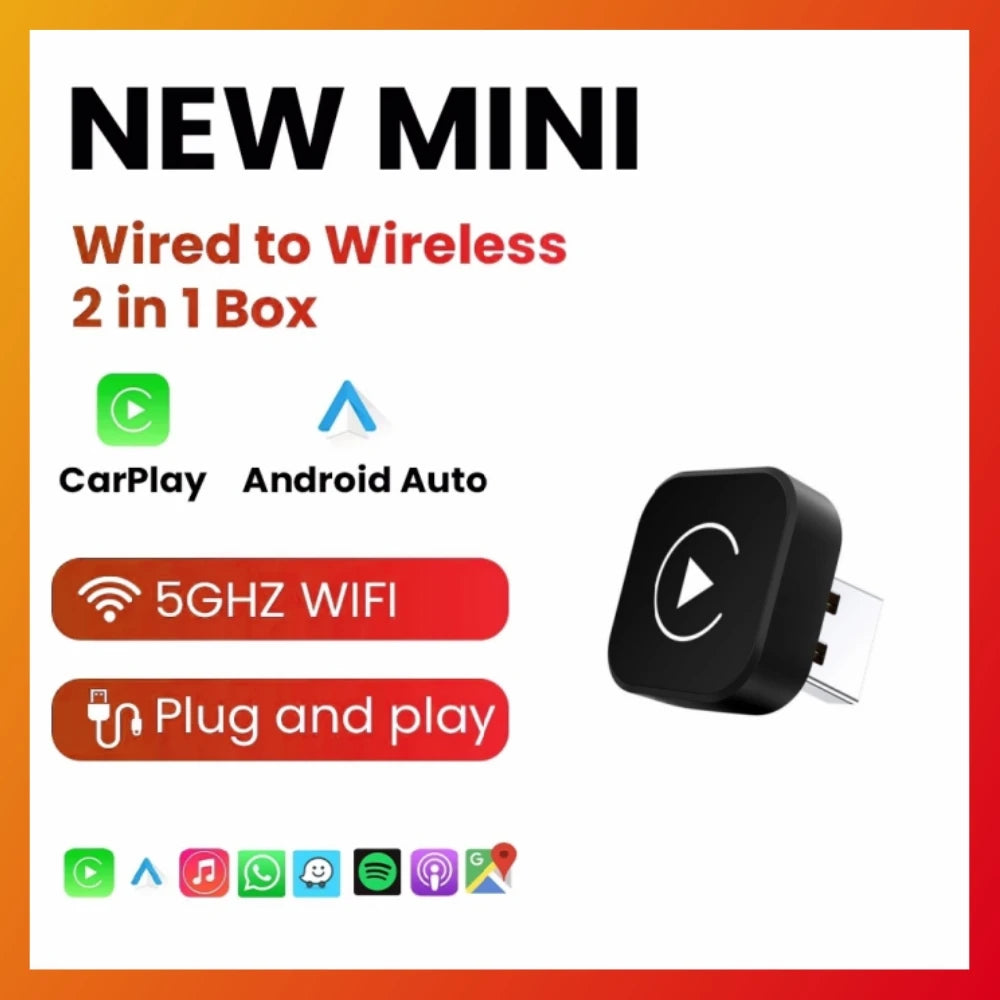 LEXXSON New Wireless Android Auto Adapter Smart Mini Box Plug And Play Universal For VW To | AUTOKITSHOP