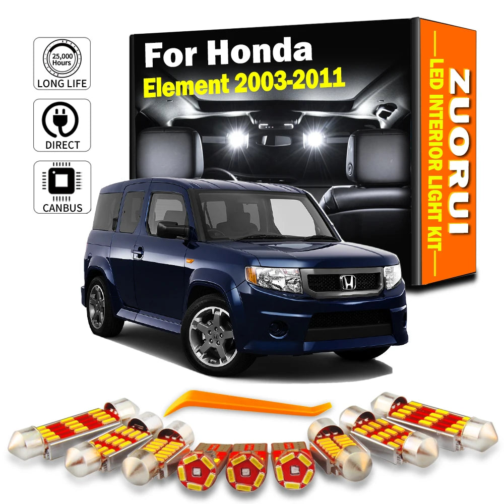 10-Piece LED Interior Light Kit for Honda Element - Canbus Error-Free Bulbs | AUTOKITSHOP