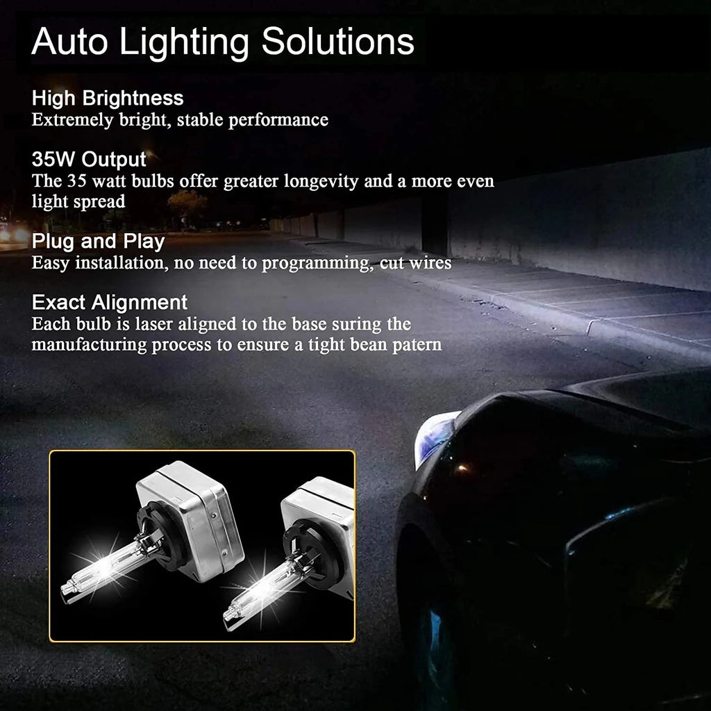 6000K HID Bulb HID Xenon Headlight D3S Car Lamp 10000LM Bright For Volvo V60 2010 2011 201