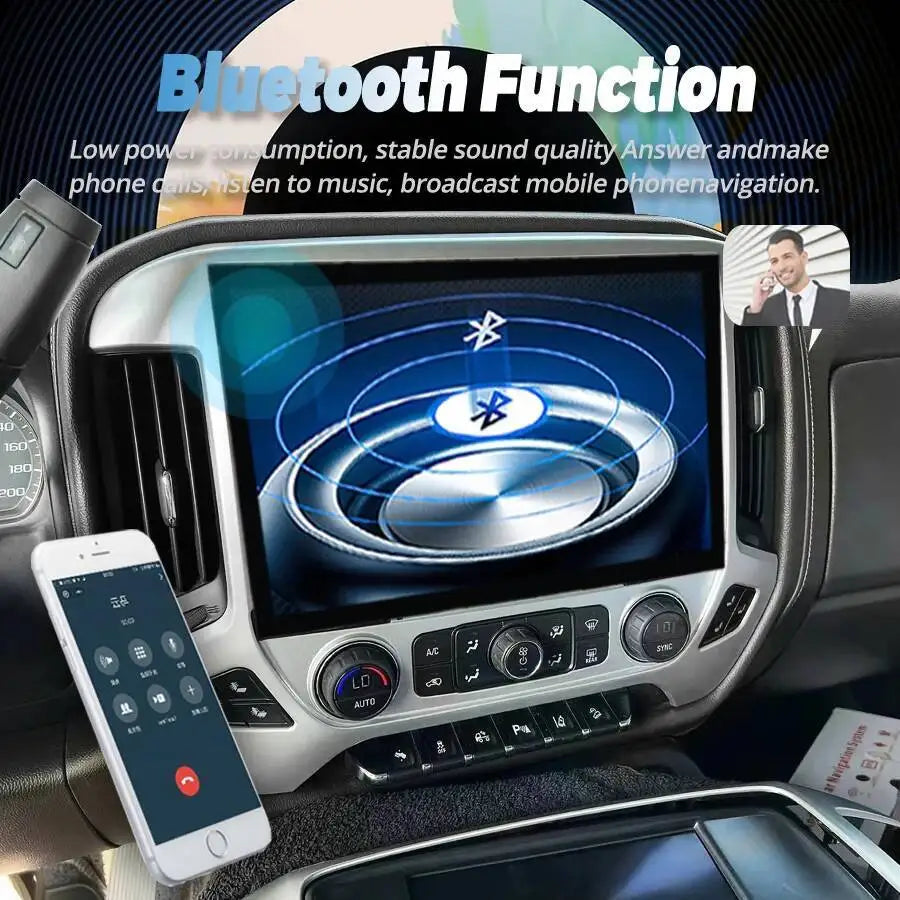 Android Qled Screen Stereo Car Radio For Chevrolet Silverado GMC Sierra 2014-2019 GPS Navi | AUTOKITSHOP