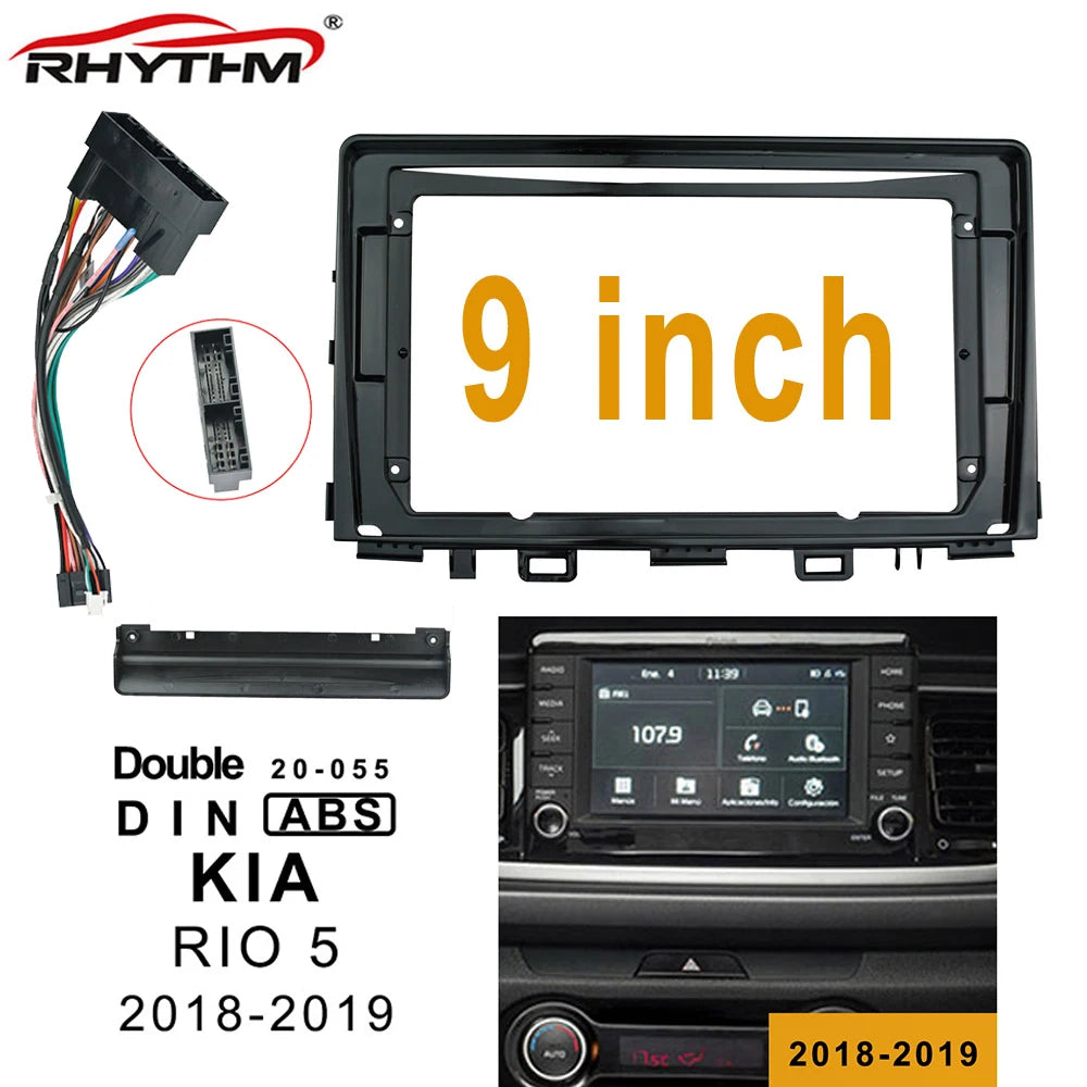 9 inch car Fascia For KIA RIO 5 RIO5 2018-2019 Fascias Replacement 1/2 Din Car frame Plate | AUTOKITSHOP