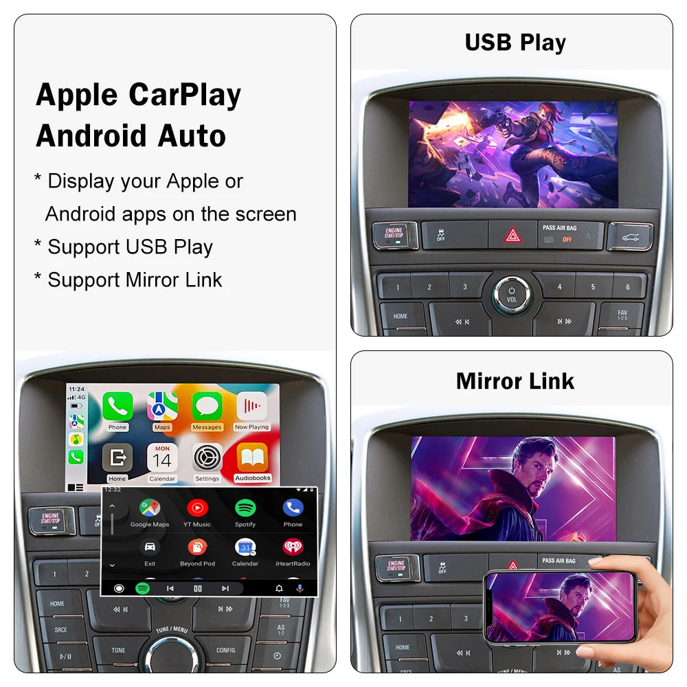 Wireless Carplay for Buick Verano 2015-2019 8" LCD screen, Android Auto Mirror Link Airpla | AUTOKITSHOP