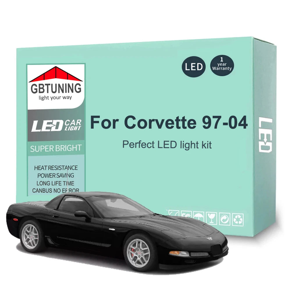 14-Piece LED Interior Light Kit for Chevrolet Chevy Corvette C5 1997-2004 - Canbus Dome Map Door Trunk Bulbs | AUTOKI...