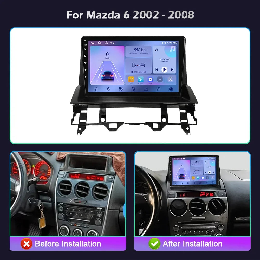Android 14 Car Radio 4G GPS Multimedia Navigation Android Auto Wireless BT Carplay Head Un