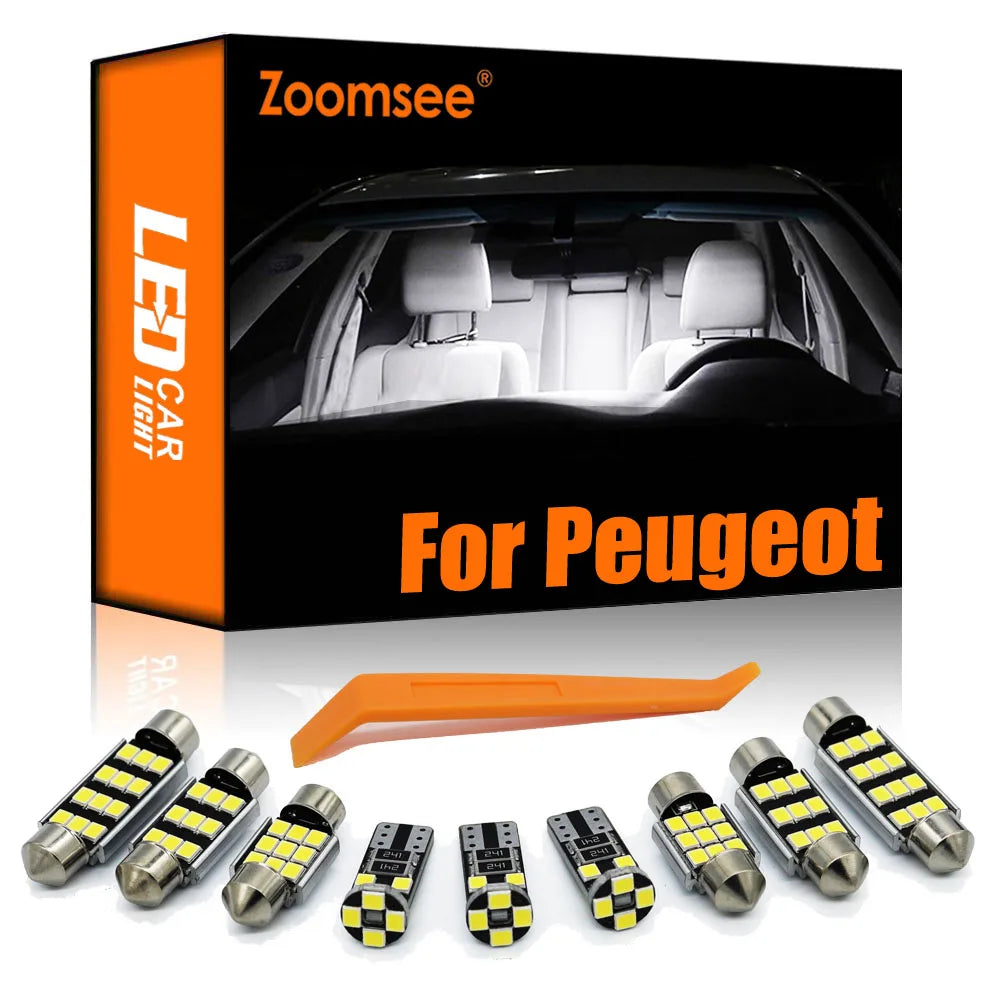 LED Interior Light Kit for Peugeot 108 206 207 208 301 307 308 406 407 508 607 807 - Canbus Error-Free Bulbs | AUTOKI...