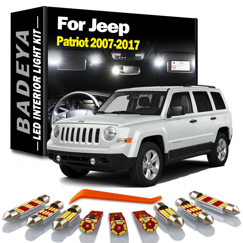 8-Piece LED Interior Light Kit for Jeep - Canbus Error-Free Interior Bulbs