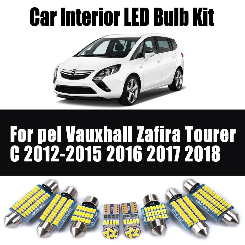 15-Piece LED Interior Light Kit for Opel Vauxhall Zafira Tourer C - Canbus Error-Free Bulbs | AUTOKITSHOP