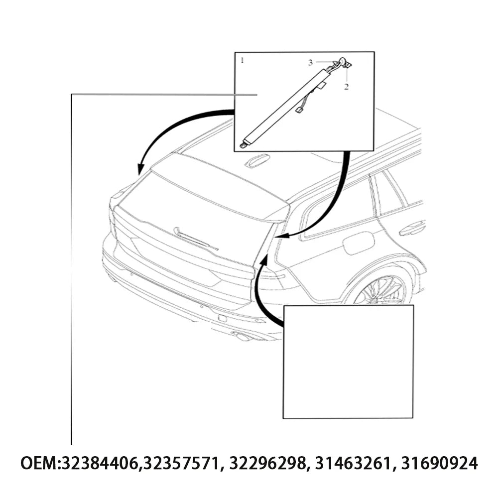 For 2019- Volvo V60 Electric Power Liftgate Support Tailgate Strut OEM：32384406 32357571 3 | AUTOKITSHOP