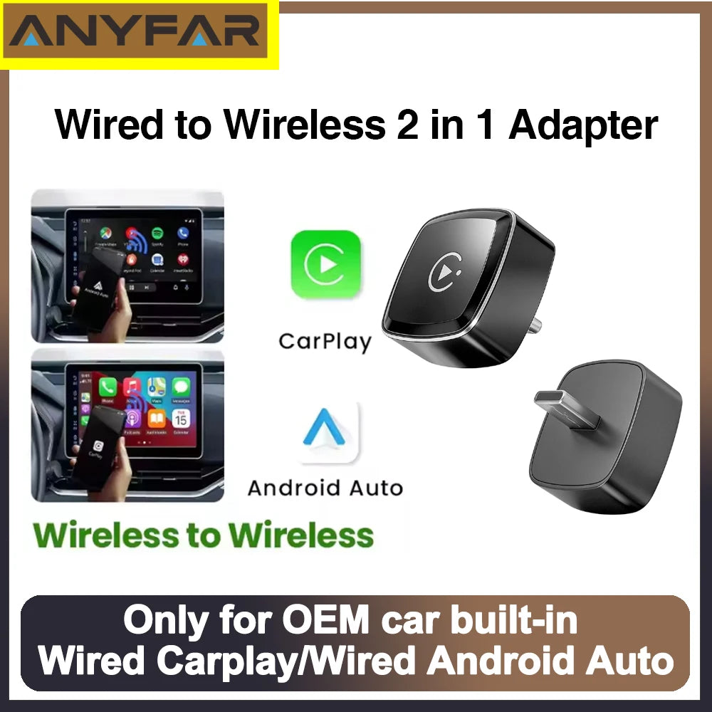 Type-c Wireless CarPlay Adapter Android Smart Dongle for Factory Type-c Wired 2 in 1 Wirel