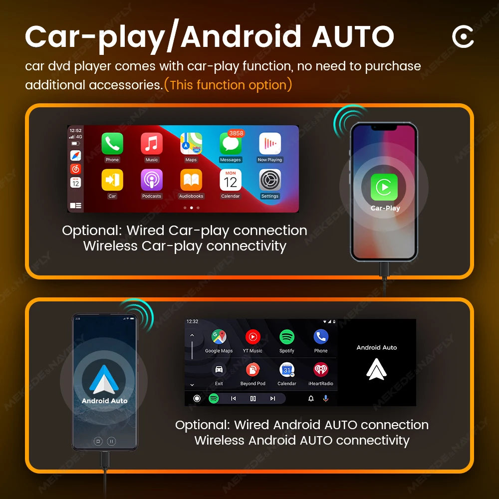 1 Din Universal Car Radio Automotive Wireless Carplay Android Auto Multimedia MP5 Player T | AUTOKITSHOP