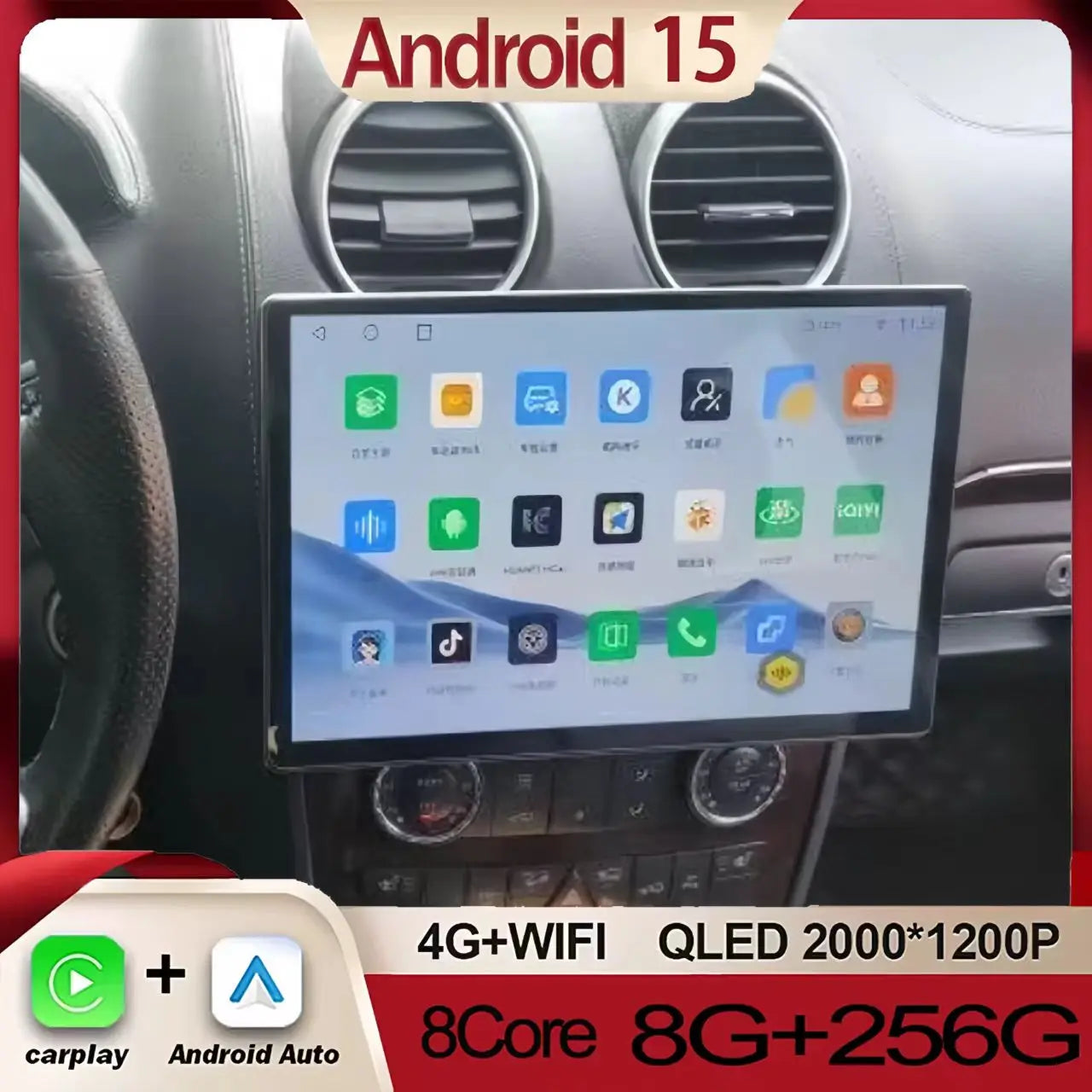 13.3 inch Android 15 For Benz GL ML W164 ML350 ML500 X164 2005-2012 2K QLED Car Radio Mult | AUTOKITSHOP