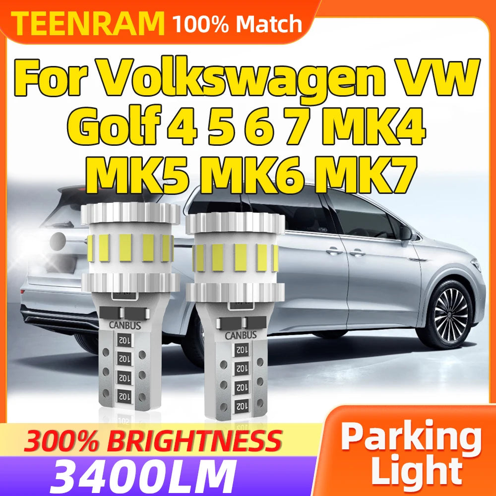 Car W5W T10 194 168 Canbus No Error Small Lights 12V 6W Parking Lamp 6000K For Volkswagen
