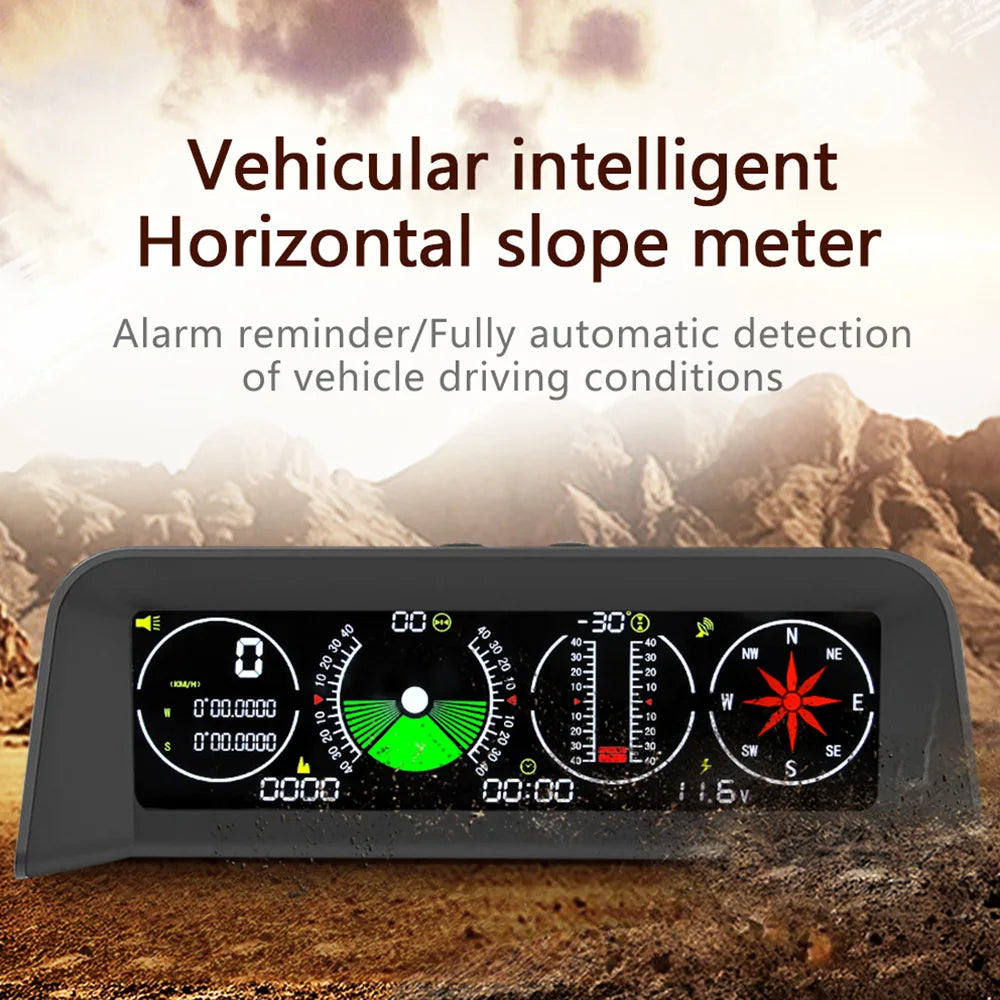 AD X90 GPS Head Up Display Speedometer Overspeed Alarm Slope Meter Inclinometer Car Compass HUD  - Automotive LED Light